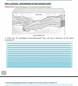 1. What are the geological processes/events that will occur bec... | Filo