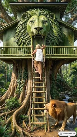 I Built a Secret Bamboo Treehouse EP 1 | Beautiful Handmade Bamboo Craft 🎋 #bamboohouse #short