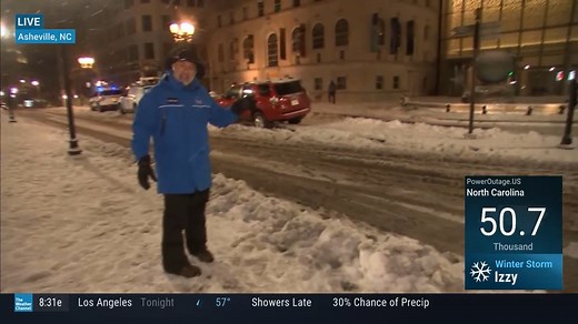 Asheville, NC has received 10" of snow from Winter Storm #Izzy and officially broke the snowfall record that was previously set in 1891! Jim Cantore is LIVE from the city and has more details on what you need to know. | The Weather Channel