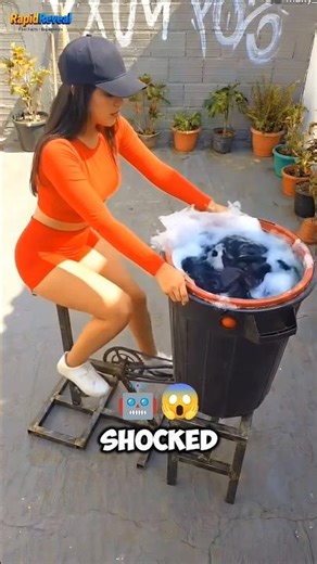 She Built a Washing Machine Using a Bicycle 😳 #usa #factshorts