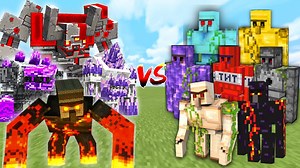OVERPOWERED GOLEM vs ALL GOLEMS in Minecraft Mob Battle