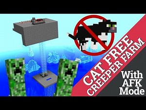 How to Make a Creeper Farm in Minecraft WITHOUT CATS: No Cats Creeper Farm with Avomance