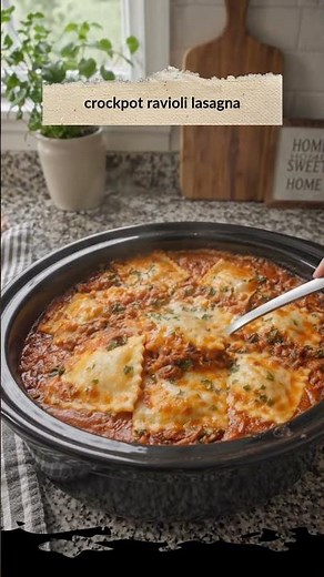 Slow Cooker Ravioli Lasagna Delight