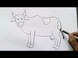 how to draw cow drawing easy step by step@DrawingTalent