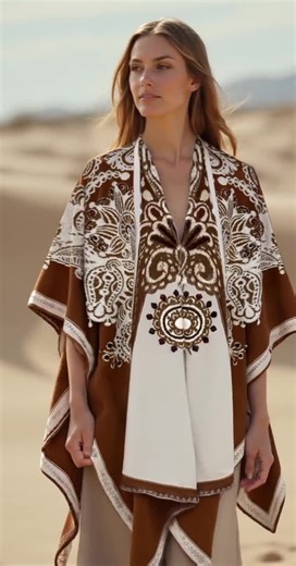 Hand Embroidered Alpaca Ruana: Camel Ivory Reversible Wrap - Etsy