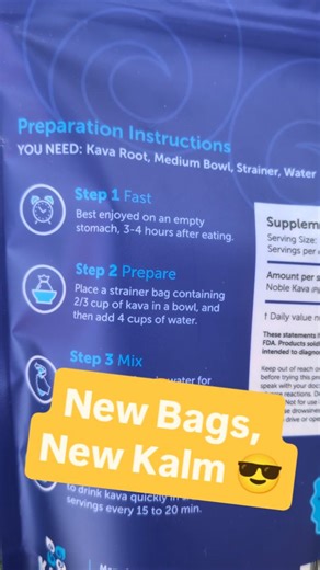 We’ve got new bags! Easier prep instructions, clear safety info, and now every bag has a QR code linking to transparent Certificates of Analysis so you always know what’s in your kava. Pure Noble roots. Full transparency. Kava done right. | Kalm with Kava