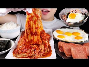 ASMR Super Spicy Silbi KImchi🔥 Korean Home Meal Mukbang No Talking Eating Sounds