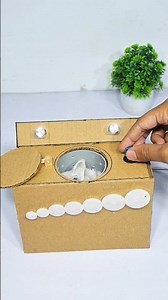 Diy mini cardboard washing machine with dc motor | #diy #shorts