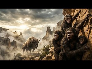 Ancient Human Origins: Primitive Humans vs Giant Horned Beast