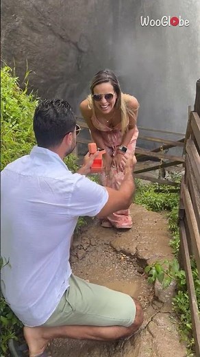 Surprise Proposal 2025: Magical Waterfall Moment Captured || WooGlobe