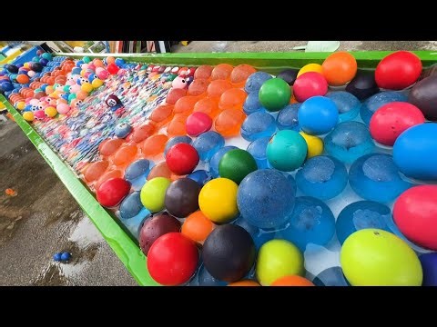 Marble Run Colorful ☆ Transparent capsules explode and billiard balls fly out!