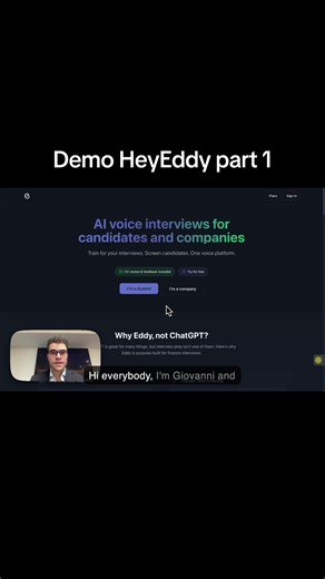 HeyEddy Demo part 1 😏💼#interviewprep #finance #investmentbanking #privateequity #financecareers