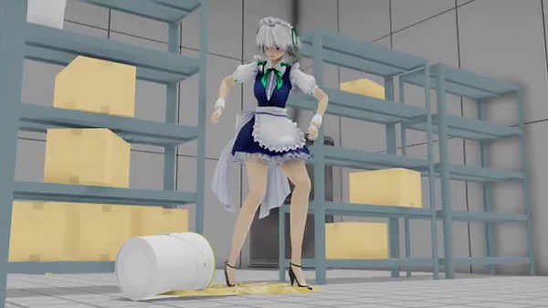 [Comm][Motion Reuse] Sakuya's glue incident (MMD Stuck Animation)