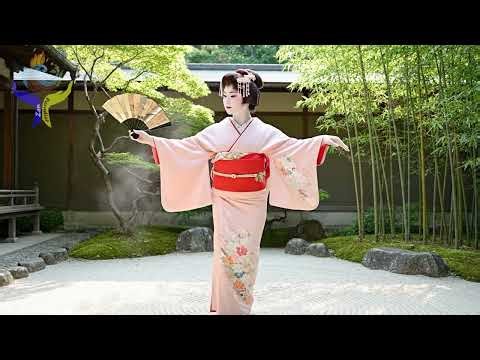 Quiet Fan Dance • Geisha Garden Courtyard • Zen Ambient Flow