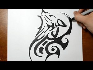 How to Draw a Tribal Wolf Tattoo Design - Sketch 2