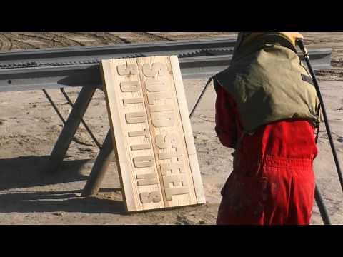 blasting a wood signs
