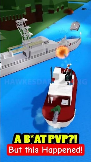 Roblox Build a Boat for Treasure Rare Sight in #babft Boat or Ship PVP! But this happened #roblox