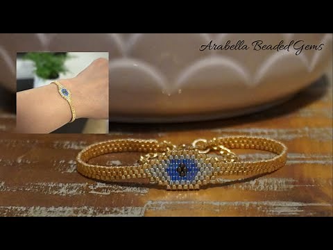 How to Make an Evil Eye Beaded Bracelet / Jewelry Making / DIY / Beads Work / Left-handed Beading