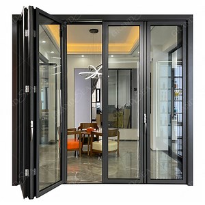 [Hot Item] Modern Commercial Internal Fire Proof Folding Bi-Folding Glass Aluminum Exterior Accordion Door
