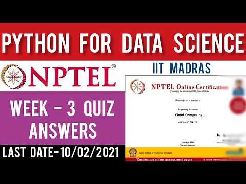 NPTEL 2021: Python For Data Science Week 3 Answers | Python For Data Science Assignment 3 Solutions