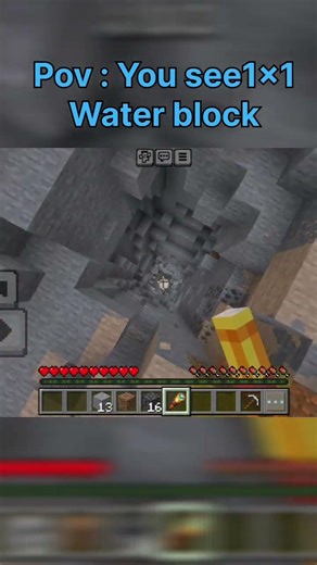 pov : 1x1 water block in minecraft #minecraft #shorts