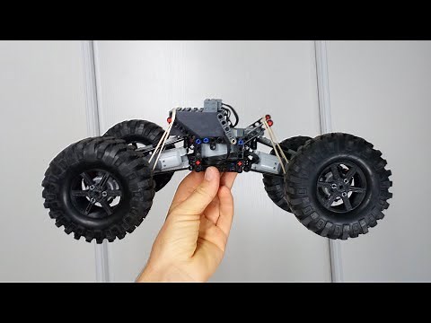 Lego Technic Crawler with the New Wheel Hub Custom Tires and 3D Printed Rims - using BuWizz