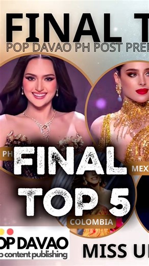 Top 5 Miss Universe 2025: Ranking based on overall performance, stage impact, and judging dynamics after the preliminary competition. A well-analyzed and strategic Top 5 MissUniverse2025 #PopDavaoPH #MissUniverse | Pop Davao PH