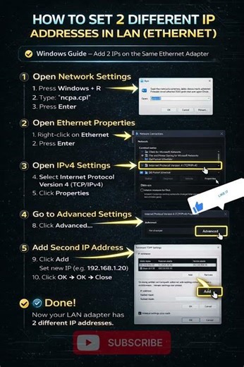 Set 2 IP Addresses on One LAN 🔌 | Easy Method