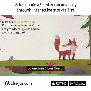 Teach your kids Spanish? Use FabuLingua to reinforce language learning. Our app uses interactive storytelling to keep kids engaged. Subscribe for unlimited stories and games. | FabuLingua