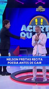 3.6M views · 102K reactions | Uma diversão participar do Acerte ou Caia ao lado do meu amigo @tomcavalcante. Ainda bem que deu tempo de terminar a poesia  #AcerteOuCaia #NelsonFreitas #TomCavalcante #poesia | Nelson Freitas | Facebook