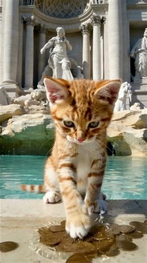 Kitten Walks the Roman Rooftops at Golden Hour 🐱🌇🇮🇹
