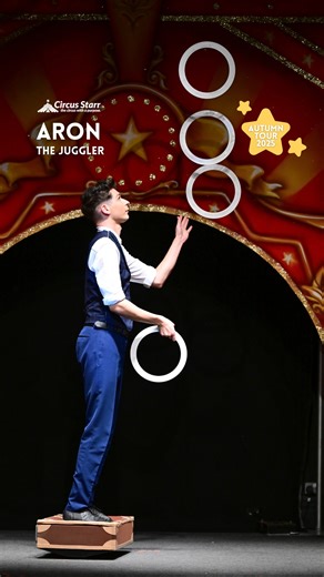 🎪✨ Have you seen how high ARON can juggle? This isn’t just juggling—it’s a gravity-defying spectacle! 🔥 Our ring toss sensation is turning heads and stealing the spotlight with every soaring toss and flawless catch. From the centre ring to the top of the tent, ARON’s skills are pure circus magic. 🎯💫 Don’t blink—you might miss a moment of brilliance! 🎪 #juggling #juggler #CircusMagic #CircusStarr #starrselfie | Circus Starr