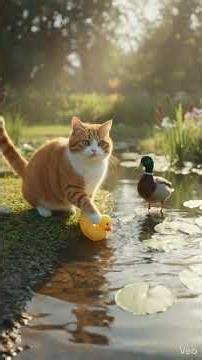 Fat Cat Chases a Duck 😂🦆 | Funniest Twist Ending! (3D Animation) #shorts