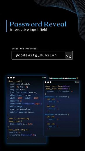 Can You Code This in 10 Seconds? 🔥Password Reveal Animation #shorts