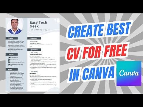 Create Best CV For FREE in Canva | How to Create CV For Job