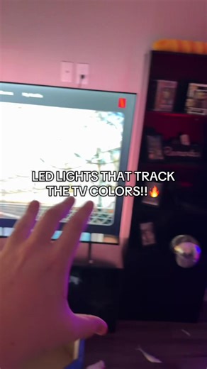 These backlight LED lights for TVs are so cool finally an LED light that tracks the color on my TV screen super easy to set up !! #tv #ledlights #backlight #tvled