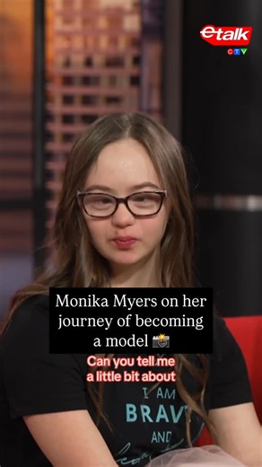 Etalk on Instagram: "Model Monika Myers (Canada’s first professional international runway model with Down syndrome), sat down with us to share her story of how she got into the modelling world. 📸❤️ #MonikaMyers #DownSyndrome #Model #CapesForKids #Interview #representation"