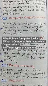 Key Points - Computer Basics l Different types of Registers #shorts #computer #registers