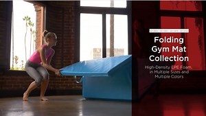 Best Choice Products 10ftx4ftx2in Folding Gym Mat 4-Panel Gymnastics Workout Floor Mats w/ Handles Aqua