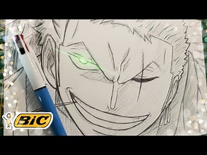 COMMENT DESSINER ZORO AU STYLO BIC!