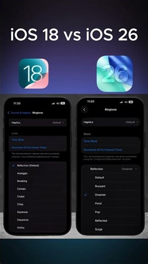 iOS 18 and iOS 26 ringtone difference #shorts #ios18 #ios26