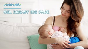 Healthelife Large Breast Therapy Packs, 2Pack Reusable Gel Breast Ice Pack with Soft Cover Hot Cold Breastfeeding Essentials for Relieve Mastitis, Clogged Ducts Pain, Ideal for Nursing Moms
