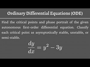[ODE] Find the critical point and phase portrait.