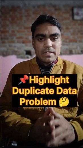 Highlight Duplicate Data Problem 🤔Solution in 5 second ✅🖥️Follow ‪@trick_minor‬ 👈 #excel