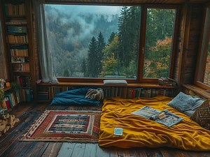 Cozy Attic Hideout Ambience（舒适阁楼藏身处氛围） |窗户和壁炉旁边的平静雨声 睡眠、放松、休息_哔哩哔哩_bilibili