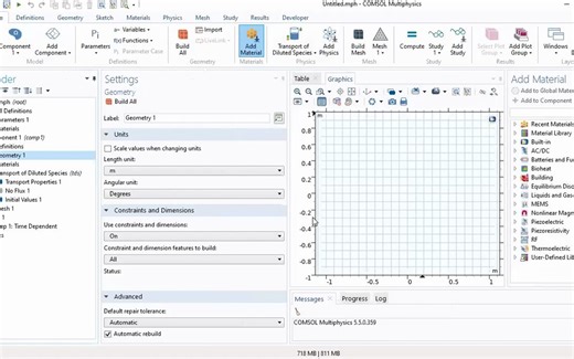 COMSOL Diffusion through a Porous Membrane Tutorial