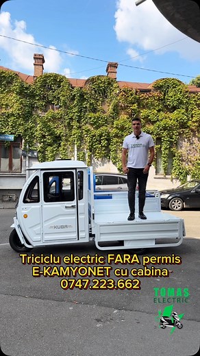 🔋Tricicleta electrica FARA permis ➡️ E-KAMYONET cu cabină, benă basculabilă‼️ Stoc limitat 📞 0747 223 662 💻 www.tomaselectric.ro 📍 Ploiesti, str. Unirii nr.8 #ploiesti #prahova | TomasElectric