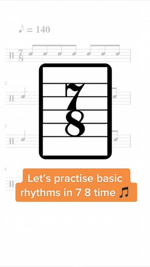 Mastering Basic Rhythms in 7/8 Time Signature