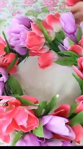 6.8K views · 124 reactions | Sharing a cute and easy Dollar Tree tulip wreath! Happy crafting | Olivia's Romantic Home DIY | Facebook