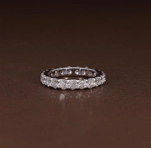 Lab Grown Diamond Eternity Band | Round Cut Wedding Ring - Etsy